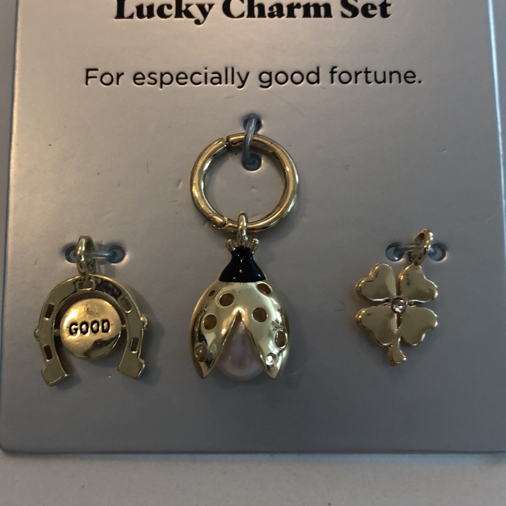 Sugarfix by Baublebar Lucky Charm Set Horseshoe Ladybug and Shamrock nwt